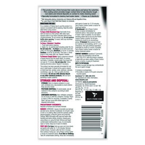 LYSOL Brand Disinfectant Toilet Bowl Cleaner w/Lime/Rust Remover, Atlantic Fresh, 24 oz, 9/Carton (98013)