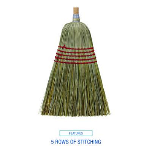 Boardwalk Corn/Fiber Brooms, Corn/Yucca Bristles, 53.5" Overall Length, Natural, 6/Carton (BR10004)