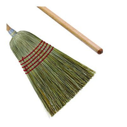 Boardwalk Corn/Fiber Brooms, Corn/Yucca Bristles, 53.5" Overall Length, Natural, 6/Carton (BR10004)