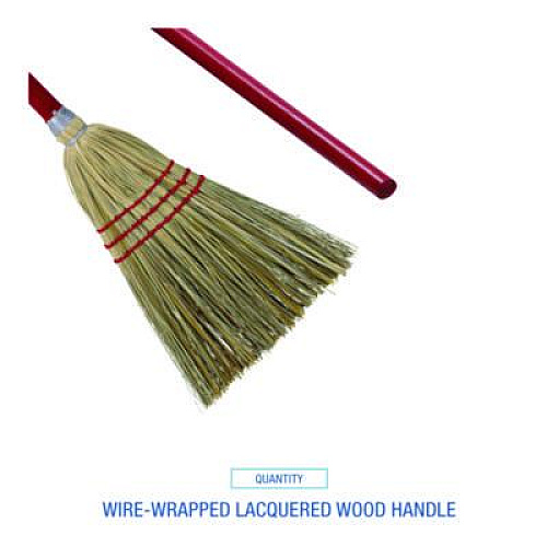 Boardwalk Corn/Fiber Brooms, Corn/Synthetic Fiber Bristles, 36" Overall Length, Gray/Natural, 12/Carton (BR10016)