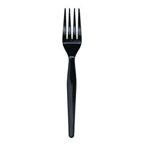 Boardwalk Heavyweight Polystyrene Cutlery, Fork, Plastic, Black, 1,000/Carton (FORKHWBLA)