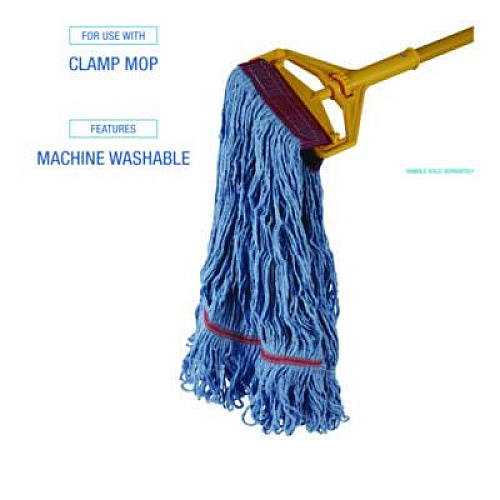 Boardwalk Cotton Mop Heads, Cotton/Synthetic, Large, Looped End, Wideband, Blue, 12/Carton (LM30311L)
