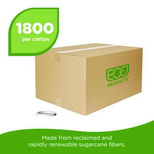 Eco-Products Vanguard Sugarcane Portion Cup Lid, Fits 4 oz Portion Cups, White, 1,800/Carton (EPSPCLID4NFA)