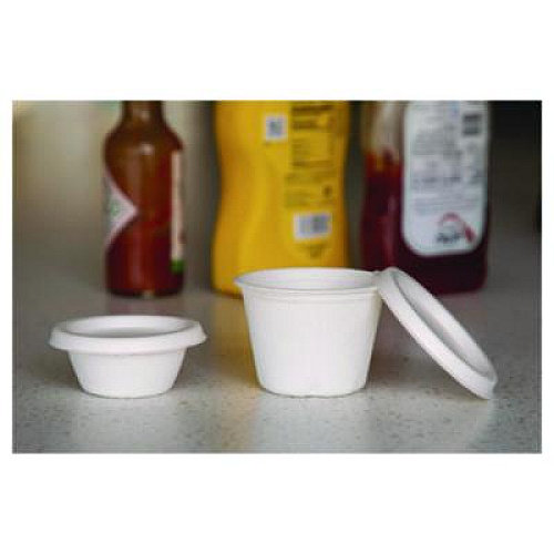 Eco-Products Vanguard Renewable and Compostable Sugarcane Portion Cups, 4 oz, White, 1,000/Carton (EPSPC4NFA)