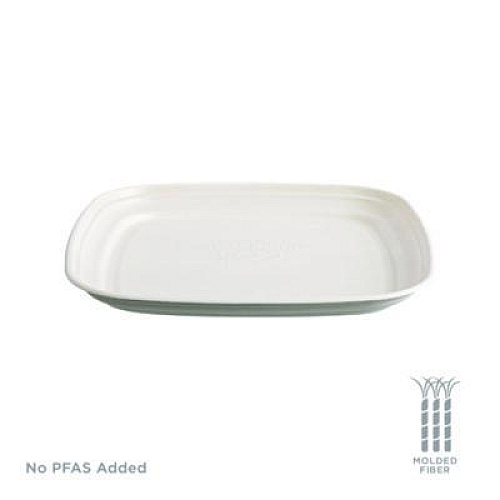 Eco-Products Regalia Renewable Sugarcane Tray, 9.06 x 14.37, White, Sugarcane, 100/Carton (EPSCTRS14NFA)