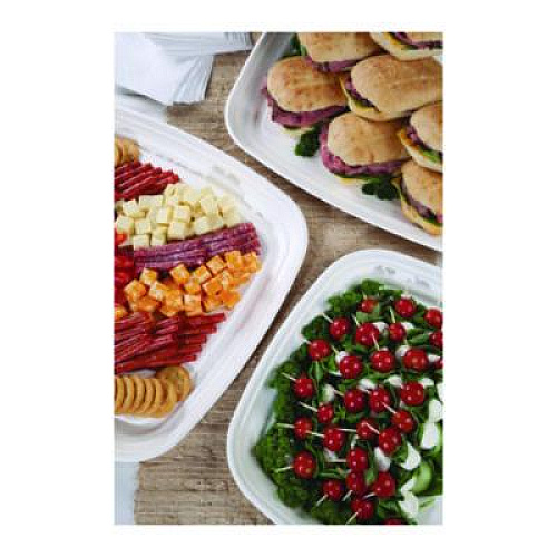 Eco-Products Regalia Renewable Sugarcane Tray, 9.06 x 14.37, White, Sugarcane, 100/Carton (EPSCTRS14NFA)