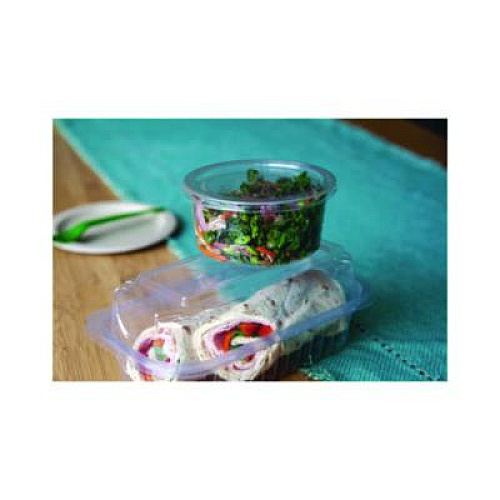 Eco-Products Round Deli Containers, 12 oz, 4.63" Diameter x 2.13" h, Clear, Plastic, 500/Carton (EPRDP12)