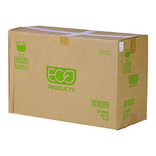 Eco-Products Round Deli Containers, 12 oz, 4.63" Diameter x 2.13" h, Clear, Plastic, 500/Carton (EPRDP12)