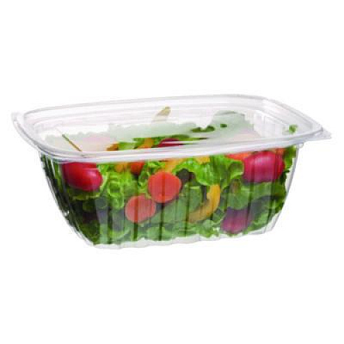Eco-Products Renewable and Compostable Rectangular Deli Containers, 32 oz, 7.5 x 6.5 x 3, Clear, Plastic, 50/Pack, 4 Packs/Carton (EPRC32)
