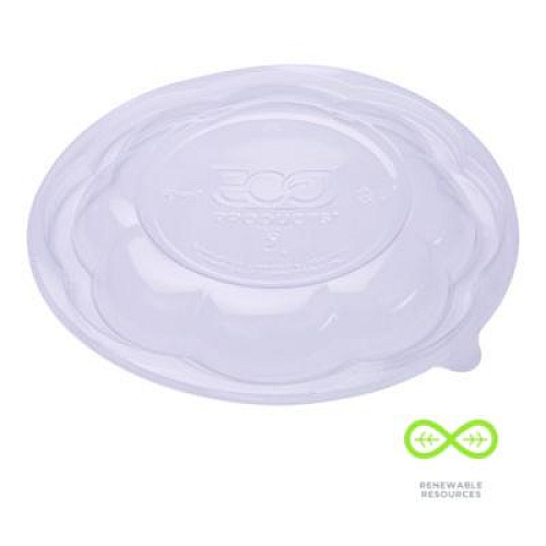Eco-Products Renewable and Compostable Lids, Fits 24, 32 and 48 oz Salad Bowls, Clear, Plastic, 300/Carton (EPSBLID)