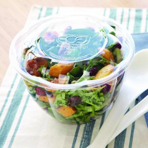 Eco-Products Renewable and Compostable Lids, Fits 24, 32 and 48 oz Salad Bowls, Clear, Plastic, 300/Carton (EPSBLID)