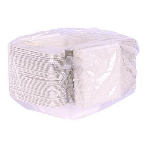 Eco-Products Vanguard Folia Renewable and Compostable Take-Out Container, 3 Compartments, 22 oz, 5.39 x 5.94 x 2, White, Sugarcane, 300/CT (EPFSC22NFA)