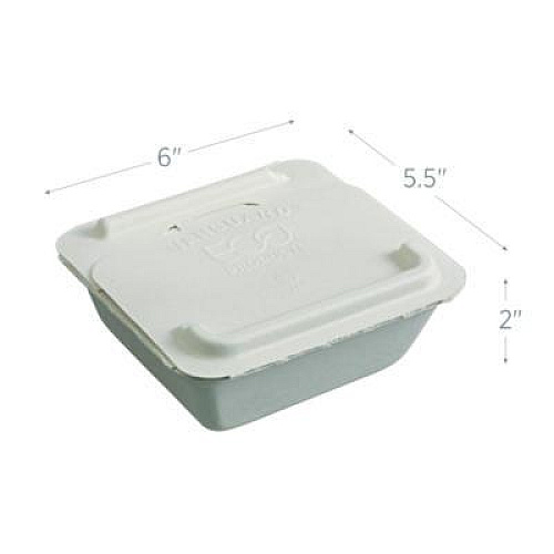 Eco-Products Vanguard Folia Renewable and Compostable Take-Out Container, 3 Compartments, 22 oz, 5.39 x 5.94 x 2, White, Sugarcane, 300/CT (EPFSC22NFA)