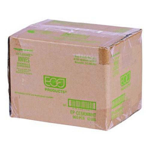 Eco-Products Cutlery for Cutlerease Dispensing System, Knife, Plastic, White, 960/Carton (EPCE6KNWHT)