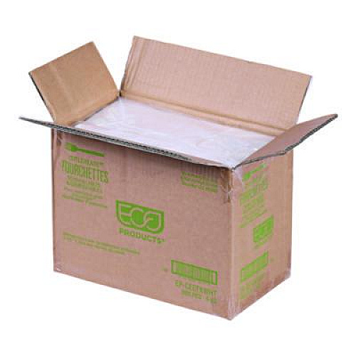 Eco-Products Cutlery for Cutlerease Dispensing System, Fork, Plastic, White, 960/Carton (EPCE6FKWHT)