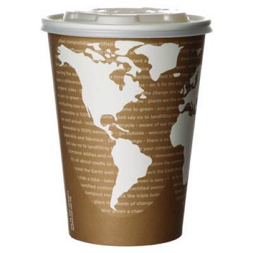 Eco-Products World Art Renewable and Compostable Food Container, 32 oz, 4.05" Diameter x 5.8" h, Tan, Paper, 25/Pack, 20 Packs/Carton (EPBSC32WA)