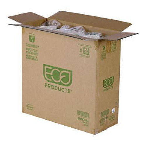 Eco-Products World Art Renewable and Compostable Food Container, 32 oz, 4.05" Diameter x 5.8" h, Tan, Paper, 25/Pack, 20 Packs/Carton (EPBSC32WA)