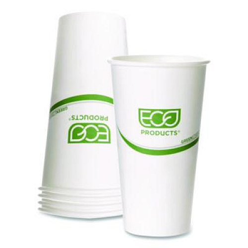 Eco-Products GreenStripe Hot Cups, 20 oz, Paper, White, 50/Pack, 20 Packs/Carton (EPBHC20GS)
