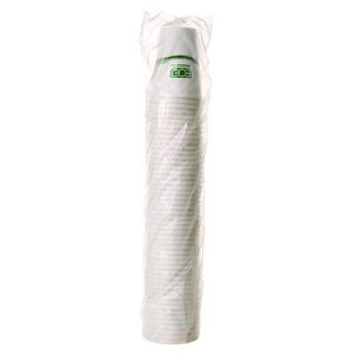 Eco-Products GreenStripe Renewable and Compostable Hot Cups, 16 oz, Paper, White/Green, 50/Pack, 20 Packs/Carton (EPBHC16GS)