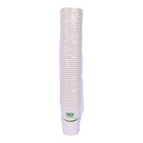 Eco-Products GreenStripe Renewable and Compostable Hot Cups, 16 oz, Paper, White/Green, 50/Pack, 20 Packs/Carton (EPBHC16GS)
