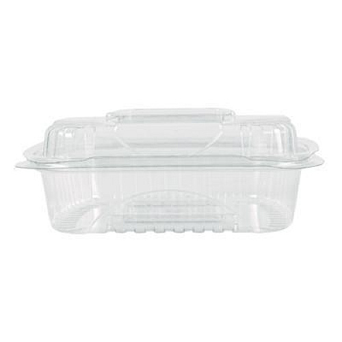 Eco-Products Renewable and Compostable Clear Clamshell Hinged Food Containers, 8 x 8 x 3, Plastic, 80/Pack, 2 Packs/Carton (EPLC81)