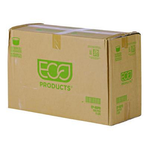 Eco-Products Renewable and Compostable Round Deli Containers, 8 oz, Clear, Plastic, 50/Pack, 10 Packs/Carton (EPRDP8)