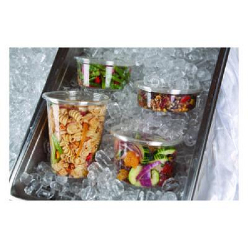 Eco-Products Renewable and Compostable Round Deli Containers, 8 oz, Clear, Plastic, 50/Pack, 10 Packs/Carton (EPRDP8)