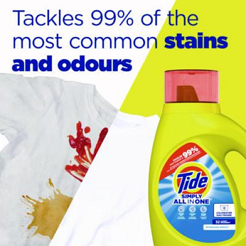 Tide Simply Clean and Fresh Laundry Detergent, HE Compatible, Refreshing Breeze, 64 Loads, 84 oz Bottle, 4/Carton (13143)