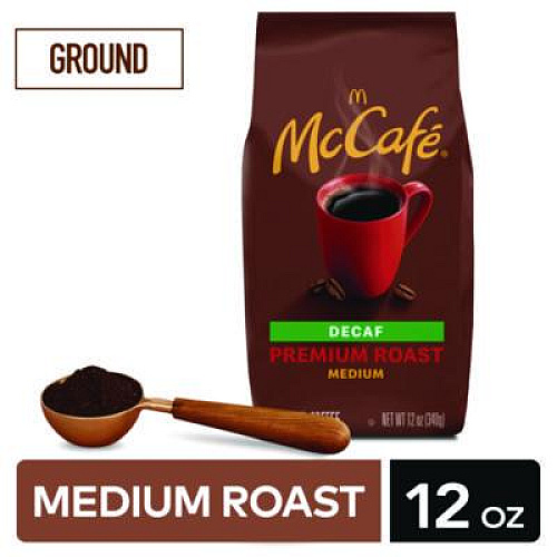 McCafe Ground Coffee, Premium Roast Decaf, 12 oz Bag (5534EA)