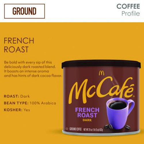 McCafe Ground Coffee, French Roast, 29 oz Can (7831EA)