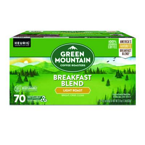 Green Mountain Coffee Breakfast Blend Coffee K-Cup Pods, Regular, 70/Box (5000373741)