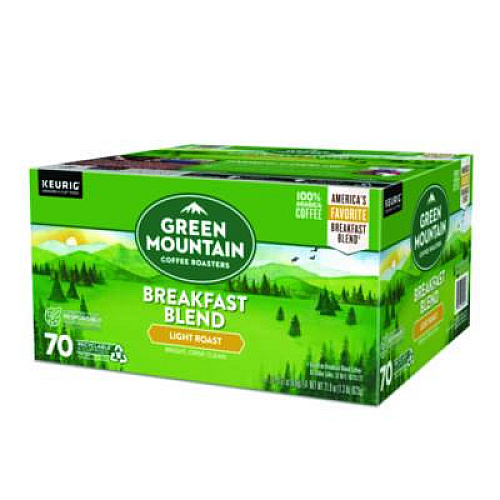 Green Mountain Coffee Breakfast Blend Coffee K-Cup Pods, Regular, 70/Box (5000373741)