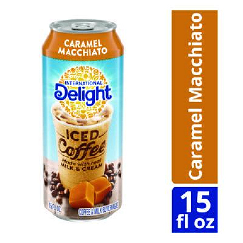 International Delight Iced Coffee, Caramel Macchiato, 15 oz Can, 12/Carton (WWI07500)
