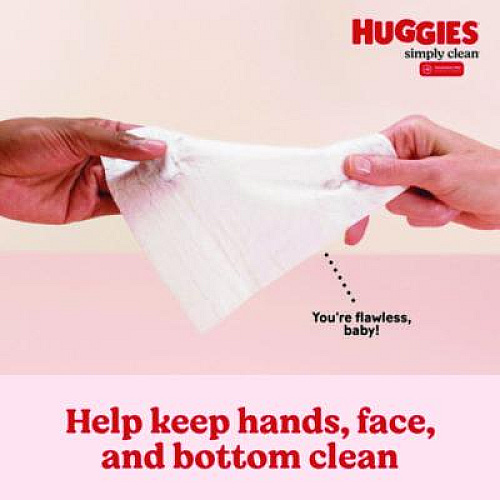 Huggies Simply Clean Fragrance Free Baby Wipes, 64/Pack, 11 Packs/Carton (53611)