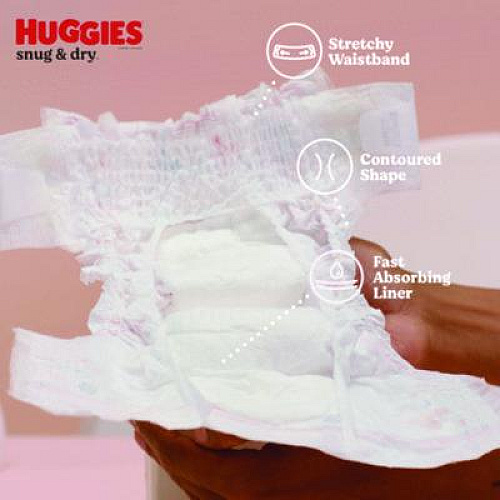 Huggies Snug and Dry Diapers, Size 1, 8 lbs to 14 lbs, 128/Carton (56432)