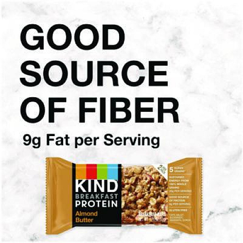 KIND Breakfast Protein Bars, Almond Butter, 1.76 oz Two-Bar Packs, 6/Box (PHW41935)