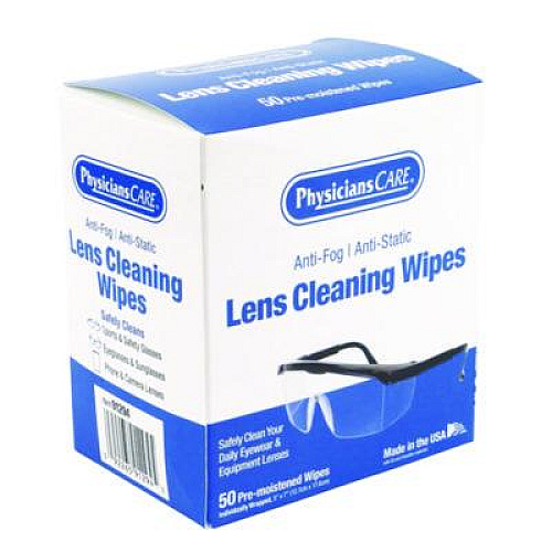 PhysiciansCare Lens Cleaning Wipe, 5 x 7, 50/Box (91294)