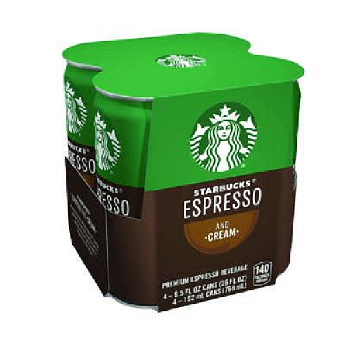 Starbucks Cold Brew Coffee, Doubleshot Espresso and Cream, 6.5 oz Can, 24/Carton (PEP10451)