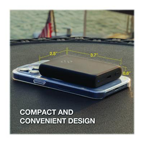 Scosche GoBat MagSafe Wireless Power Bank, 10 W, Black (PBQ5MSSP)