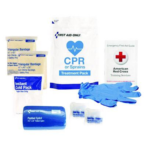 First Aid Only 9-Piece CPR and Sprains Treatment Pack, Resealable Plastic Bag (91165)