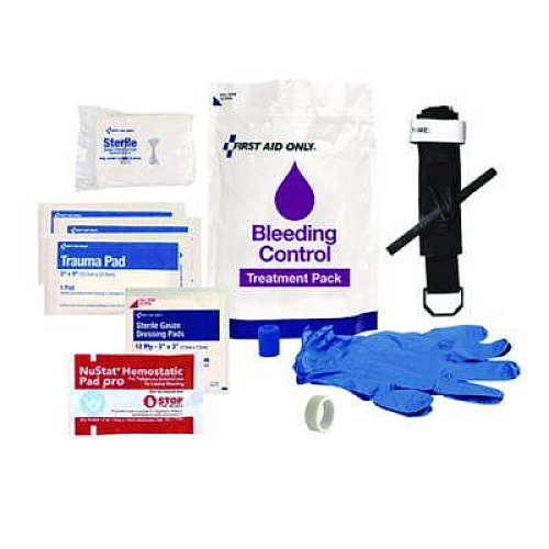 First Aid Only 12-Piece Bleeding Control Treatment Pack, 12 Pieces, Resealable Plastic Bag (91166)