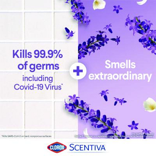 Clorox Scentiva Bleach Free Cleaning Wipes, 7.75 x 7, Tuscan Lavender and Jasmine, 75/Canister (60040)