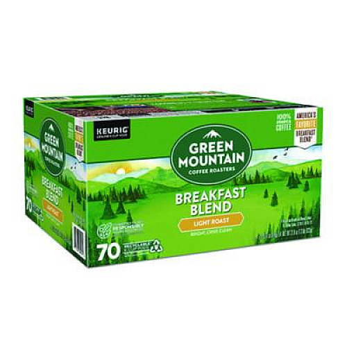 Green Mountain Coffee Breakfast Blend Coffee K-Cup Pods, Regular, 70/Box (5000373741)