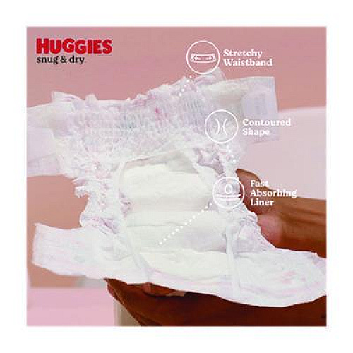 Huggies Snug and Dry Diapers, Size 2, 12 lbs to 18 lbs, 116/Carton (56433)