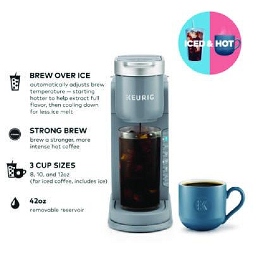 Keurig K-Iced Single Serve Coffee Maker, Arctic Gray (5000371871)
