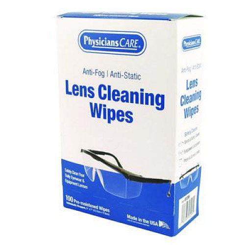 PhysiciansCare Lens Cleaning Wipe, 5 x 7, 100/Box (91295)