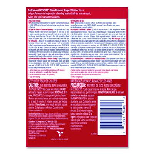 Professional RESOLVE Carpet Cleaner, 32 oz Spray Bottle, 12/Carton (97402CT)