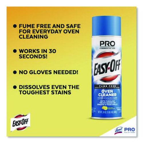 Professional EASY-OFF Fume Free Max Oven Cleaner, Foam, Lemon, 24 oz Aerosol Spray, 6/Carton (85260)