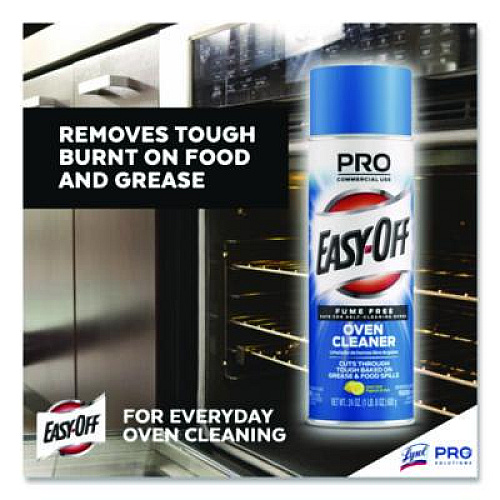 Professional EASY-OFF Fume Free Max Oven Cleaner, Foam, Lemon, 24 oz Aerosol Spray, 6/Carton (85260)