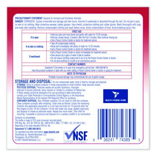 Professional LYSOL Brand No Rinse Sanitizer Concentrate, 1 gal Bottle, 4/Carton (74389)